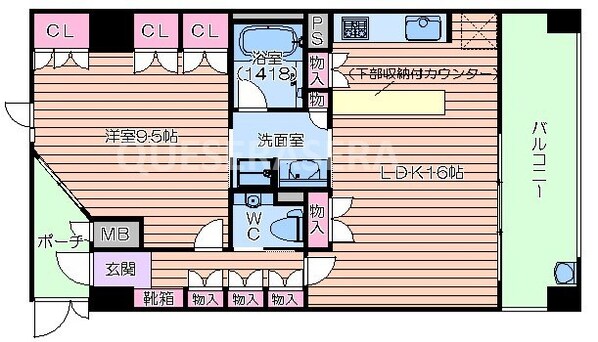 リーガル西天満Ⅱの物件間取画像